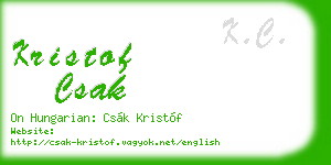 kristof csak business card